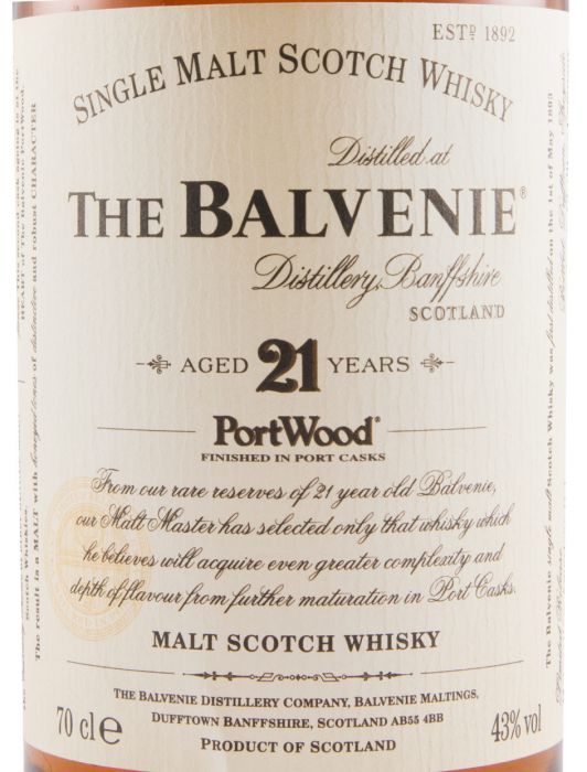 Balvenie Portwood 21 anos 43% (caixa redonda)