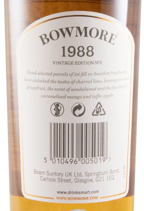 1988 Bowmore Vintage Edition N.º 2 29 anos