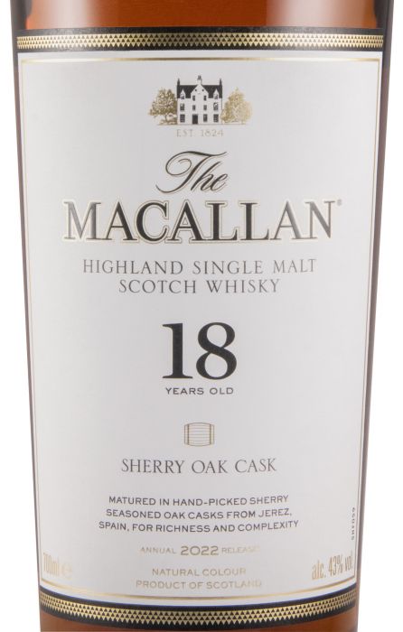 Macallan Sherry Oak 2022 Release 18 anos
