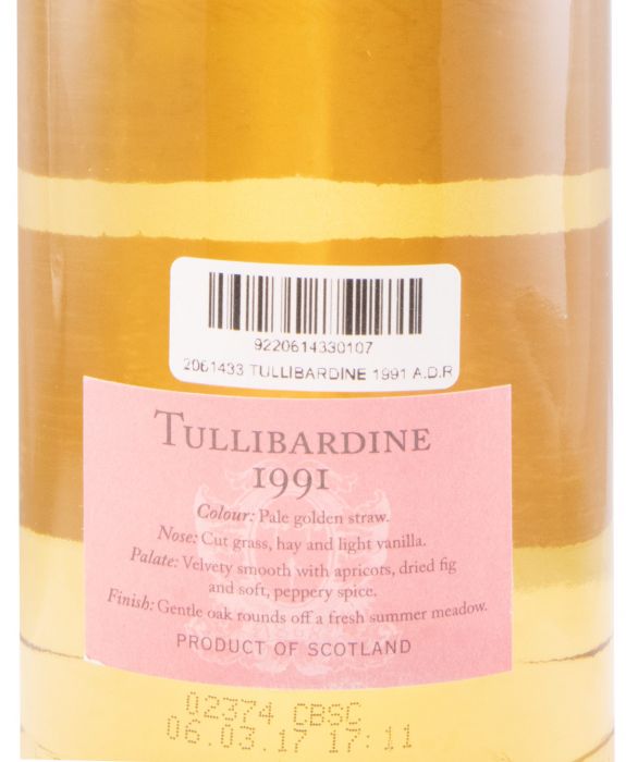 1991 A.D. Rattray Cask Colletion Tullibardine Cask Strength 25 years