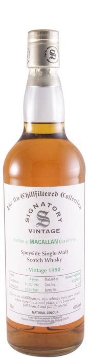 1990 Signatory Vintage Macallan Cask 97/278/49 The Un-Chillfiltered Collection 14 anos (engarrafado em 2005)