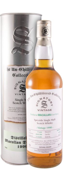 1990 Signatory Vintage Macallan Cask 16296 The Un-Chillfiltered Collection 15 anos (engarrafado em 2005)