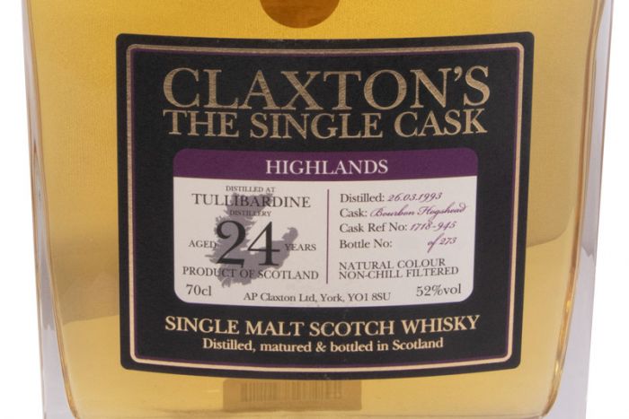 Claxton's The Single Cask Tullibardine 24 years 52%