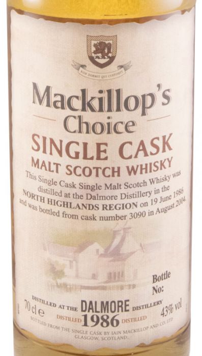 1986 Mackillop's Choice Dalmore Single Cask (bottle n.º 23)