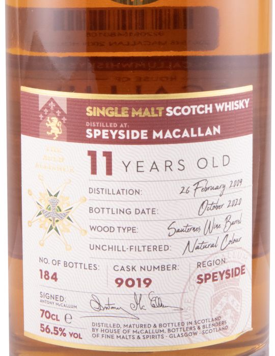 2009 House of McCallum Macallan Cask 9019 11 anos