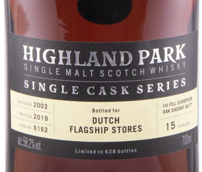 2003 Highland Park Single Cask Series Dutch Flagship Stores 15 anos (engarrafado em 2019)