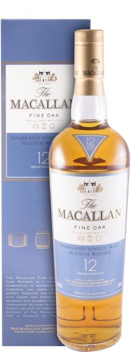 Macallan Fine Oak Triple Cask 12 anos (rótulo azul e branco)