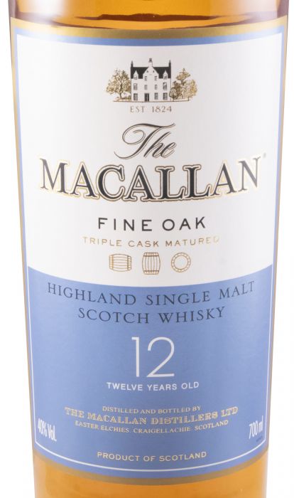 Macallan Fine Oak Triple Cask 12 anos (rótulo azul e branco)
