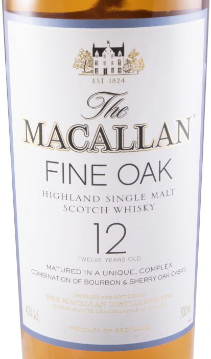 Macallan Fine Oak 12 anos (garrafa antiga e rótulo branco)