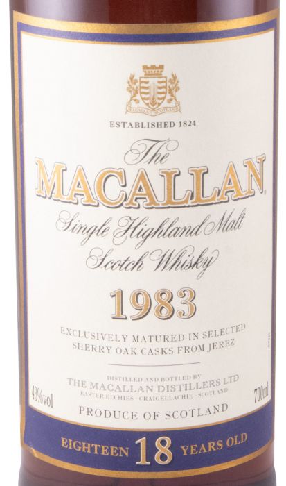 1983 Macallan Sherry Oak 18 anos