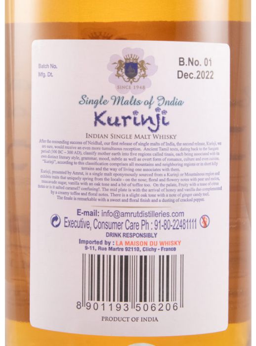 Amrut Kurinji Indian Single Malt