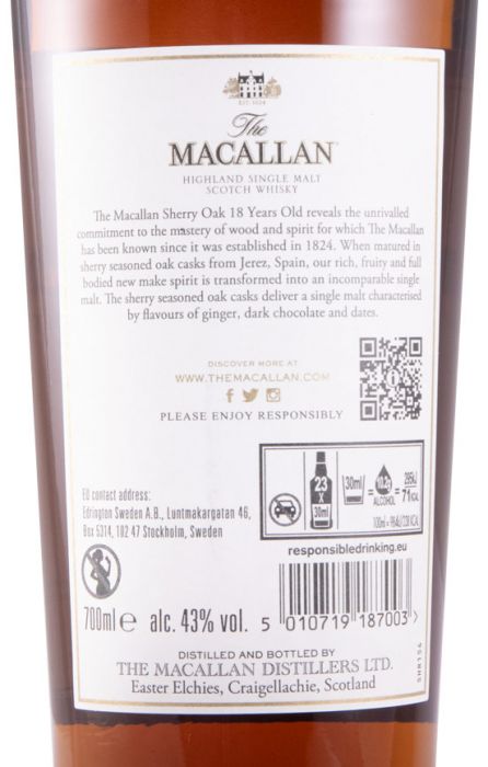 Macallan Sherry Oak 2023 Release 18 anos