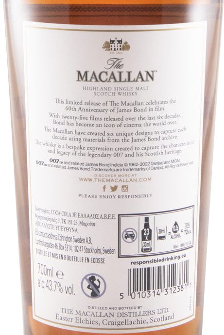 Set Macallan James Bond 60th Anniversary 6x70cl