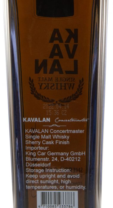 Kavalan Concertmaster Sherry Cask Finish