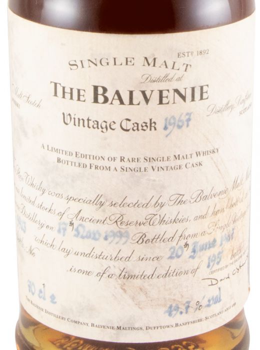 1967 Balvenie Vintage Cask 9913 (garrafa n.º 32)