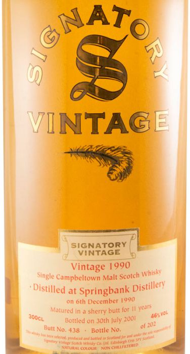 Signatory Vintage Springbank 1990-2001 11 years (bottle n.º 108) 3L