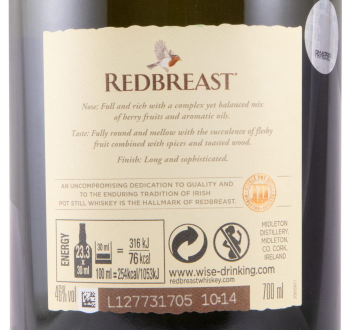 Redbreast Single Pot Still 15 anos