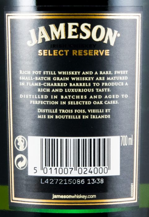 Jameson Black Barrel Select Reserve c/Copos