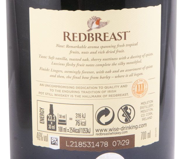Redbreast Single Pot Still 21 anos