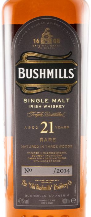Bushmills Single Malt 21 anos (engarrafado em 2014)