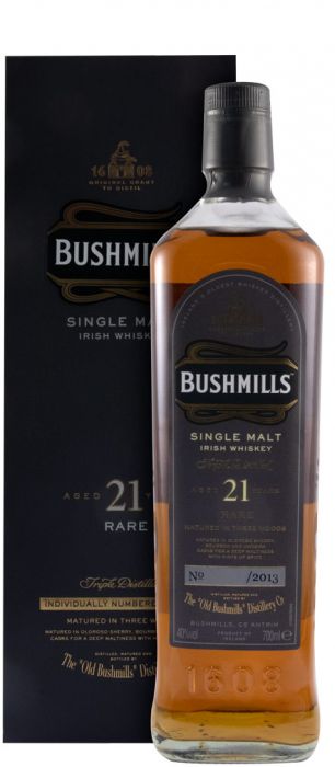 Bushmills Single Malt 21 anos (engarrafado em 2013)