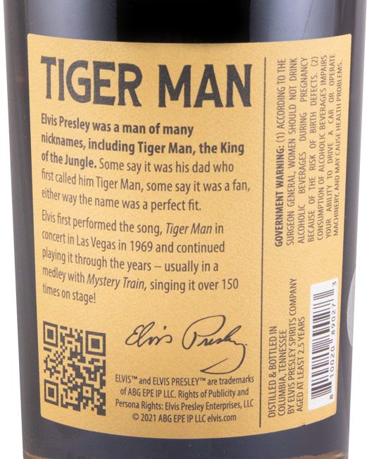 Elvis Tiger Man Straight Tennessee 75cl
