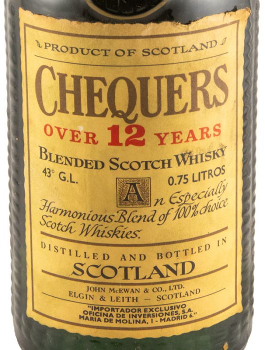 【古酒】CHEQUERS SCOTCH OVER 12YEARS チェッカーズ 未開栓・古酒】CHEQUERS OVER 12 YEARS チェッカーズ 12年