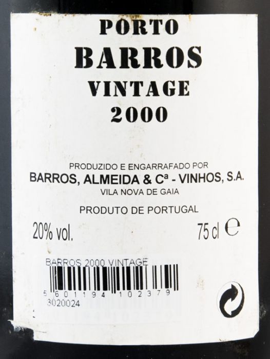 バロス・ヴィンテージ・ポート・2000年