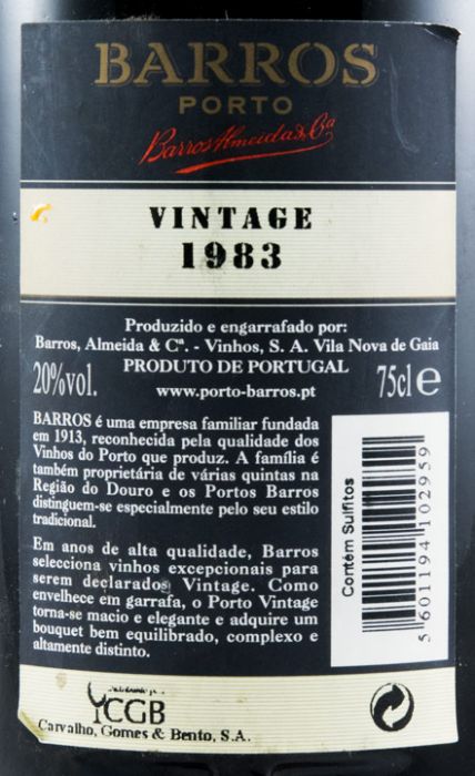 1983 Barros Vintage Port