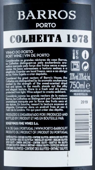 1978 Barros Colheita Port