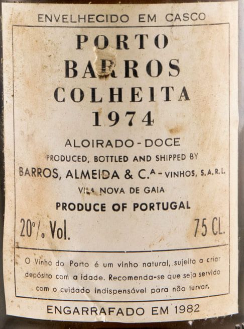 1974 Barros Colheita Porto (garrafa antiga)