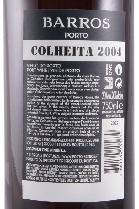 2004 Barros Colheita Porto