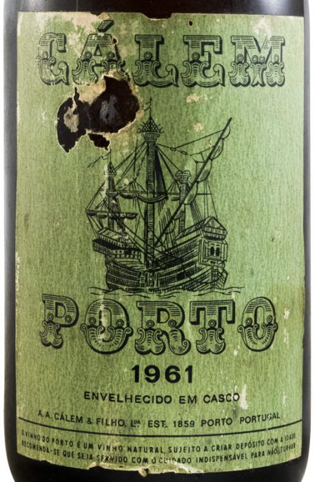 1961 Cálem Colheita Porto (rótulo de papel)