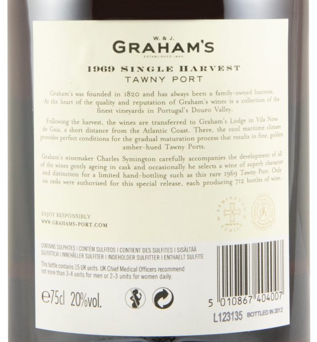 1969 Graham's Single Harvest Porto