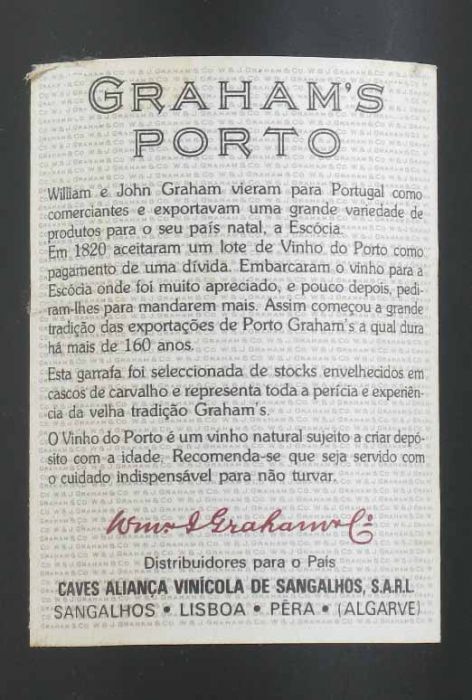 Graham's 40 anos Porto (rótulo antigo)