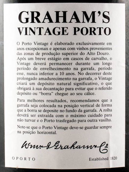 1985 Graham's Vintage Porto 1,5L
