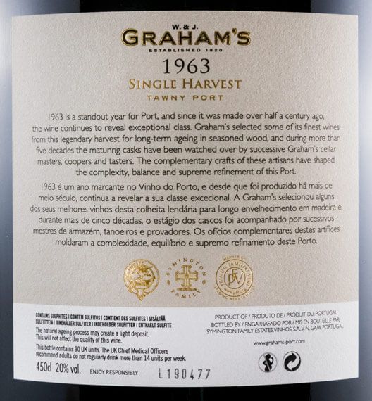 1963 Graham's Single Harvest Port 4.5L