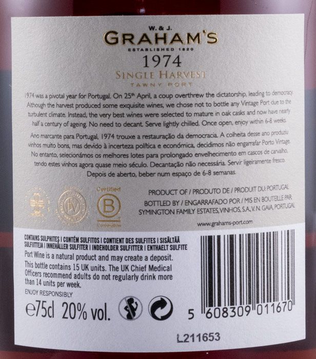 1974 Graham's Single Harvest Porto