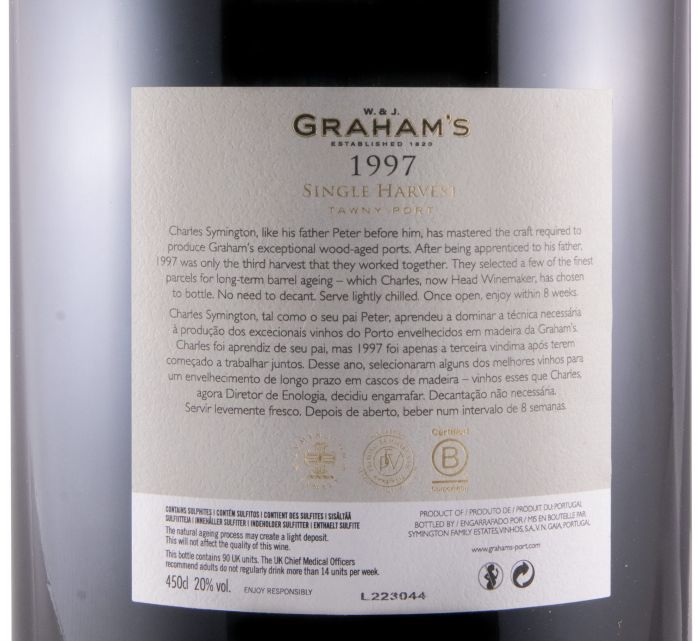 1997 Graham's Single Harvest Port 4.5L