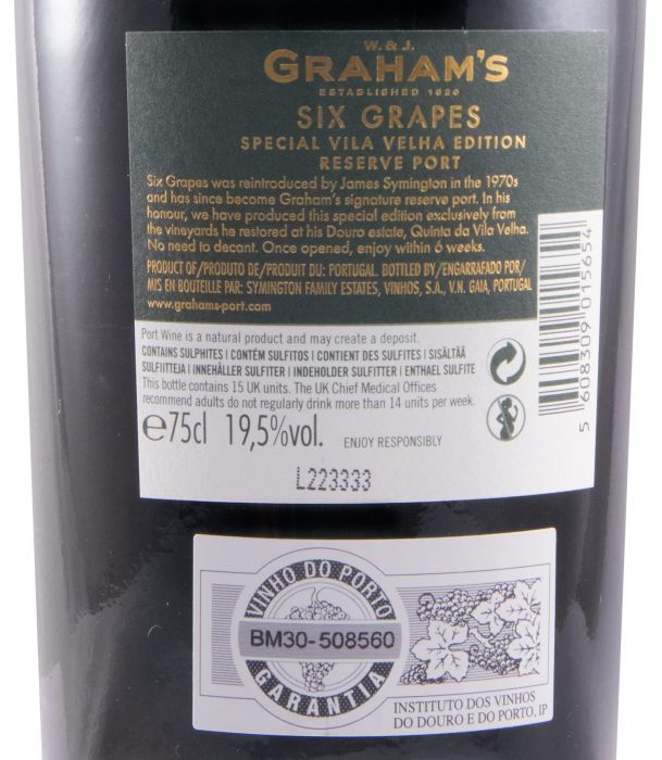 Graham's Six Grapes Vila Velha Special Edition Reserve Port
