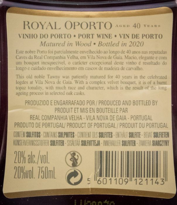 Real Companhia Velha Royal Oporto 40 years