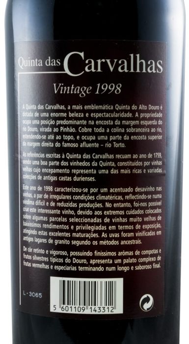 1998 Real Companhia Velha Quinta das Carvalhas Vintage Port