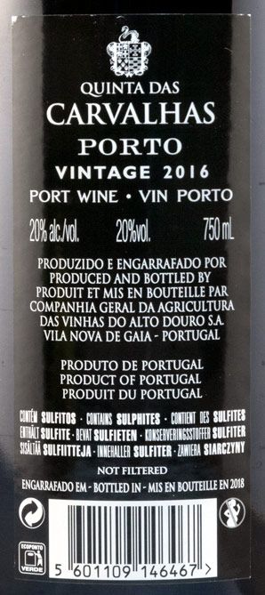 2016 Real Companhia Velha Quinta das Carvalhas Vintage Porto