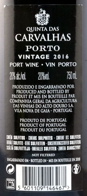 2016 Real Companhia Velha Quinta das Carvalhas Vintage Port