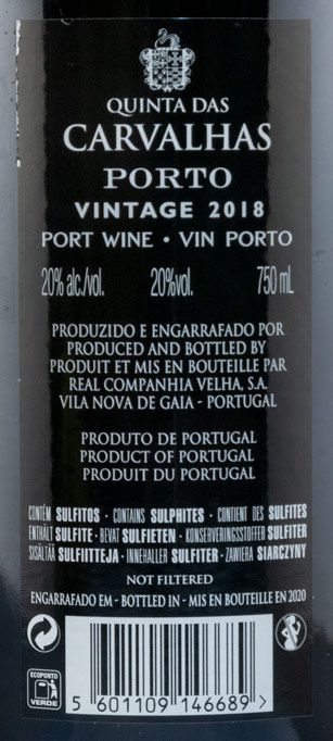 2018 Real Companhia Velha Quinta das Carvalhas Vintage Port