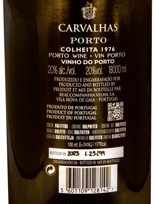 1976 Real Companhia Velha Quinta das Carvalhas Colheita Porto 18L