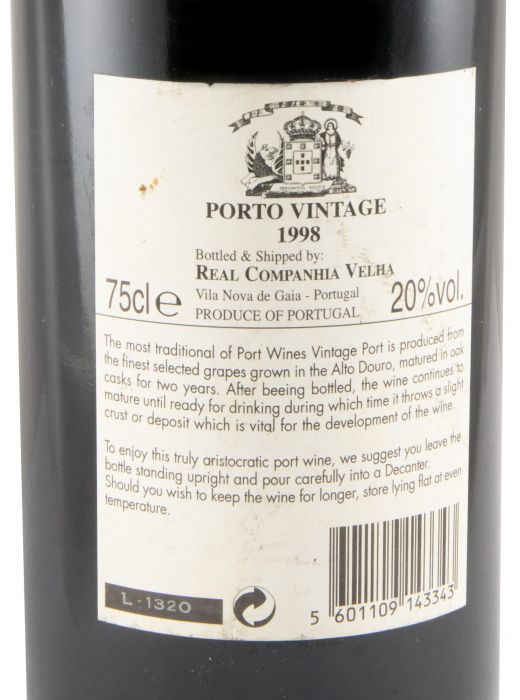 1998 Real Companhia Velha Vintage Port