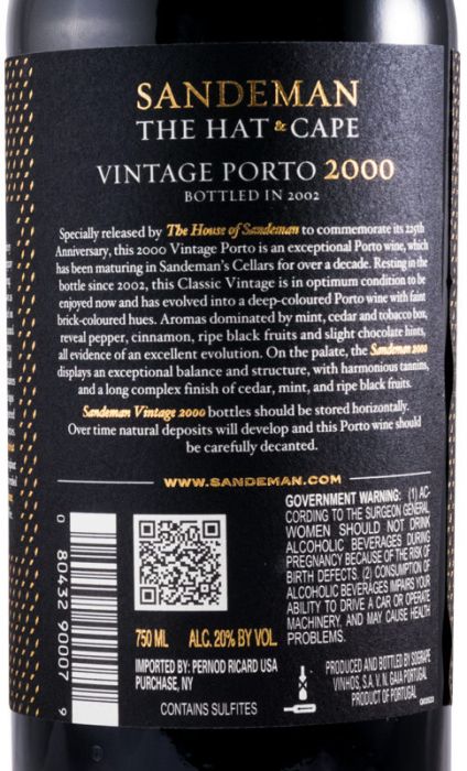 2000 Colecção Sandeman 225 years Vintage Port 6x75cl