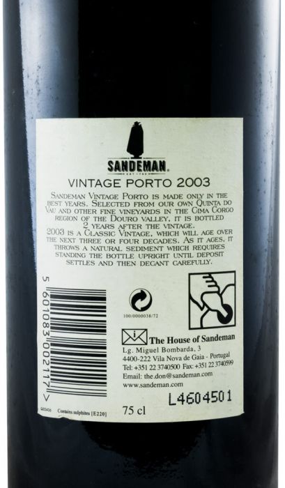 2003 Sandeman Vintage Porto