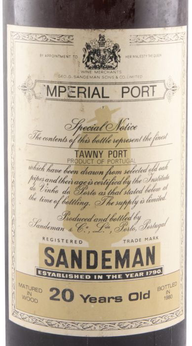 Sandeman Imperial 20 anos Porto (engarrafado em 1980)